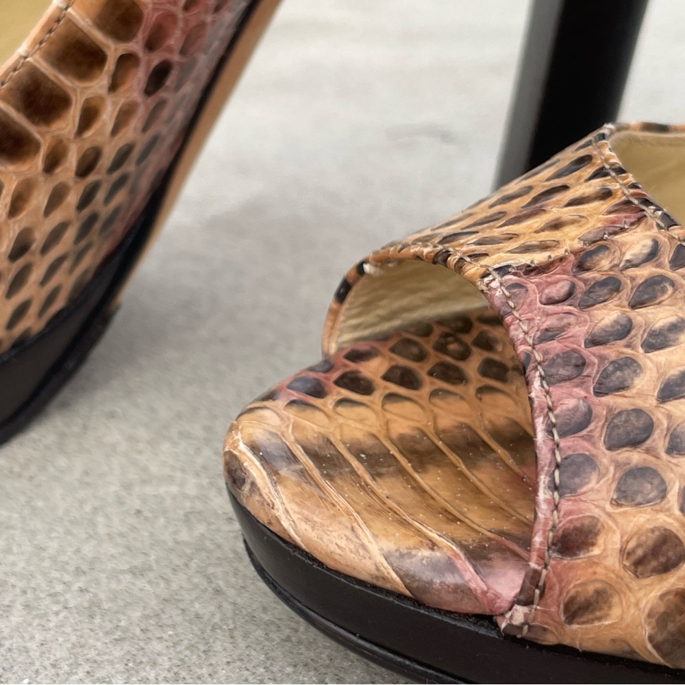 Auth. Jimmy Choo Two Tone Python Leather Proud Pe… - image 6